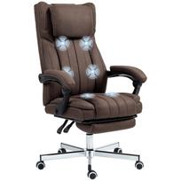 Massage Chair with 6 Massage Points with Adjustable Height Remote Control Footrest and Headrest Dark Brown 65 x 61 x 118 cm