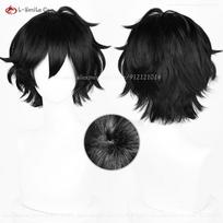 Andy Cosplay Perukas Leyley Cosplay Anime Perukas Juodi Karščiui Atsparūs Sintetiniai Plaukai Vyrams Moterims Helovino Kostiumų Perukai + Peruko Kepuraitė (as the picture,One Size) black