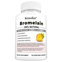 Bromelain 500mg Vegetable Capsules, Pineapple Derived Enzyme Supplement, 120 Capsules 60‑Day Supply 120 Capsules