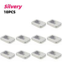 10/20/30/40 Iron Containers with Covers Storage Boxes Small Portable Rectangular Containers Empty Tin Boxes with Half Clear Lids