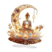 Acrylic Decorative Sign Stable Base 2D Flat Buddha Ornament Tabletop Standing beige
