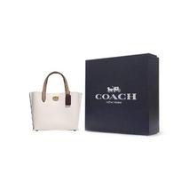 COACH Willow Pebbled Leather Tote Bag, Shopping Bag, Handbag Medium Women's White C8561-B4CAH One Size 1 gray