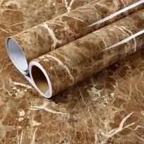 Rudo marmuro tapetai virtuvės spintelėms Vinilo vandeniui atsparūs lipni nuimami tapetai, skirti namų dekoravimui 40CM x 1M brown