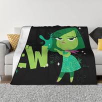 Inside Out 2 Disgust Emotion Character EW Knitted Blankets Flannel Cartoon Super Soft Throw Blanket Home Couch Plush Thin Quilt 40x50in green