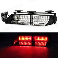 16 LED Strobe Signal Emergency Windshield Warning Beacon Lights Red Blue Yellow Amber White Green Auto Car Accessories mėlyna