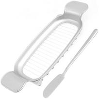 Egg Slicer Home Kitchen Egg Slicers Egg Cutter for Hard Boiled Eggs Strawberry Slicer Stainless Steel Wire Egg Dicer for Fruit white