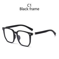 Anti-Blue Light And Anti-Radiation Eyewear Smartly Changing Color Sunglasses Black High-End Plain Big Face Frames pc lens black