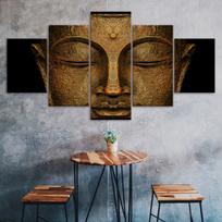 Buddha Meditation State 5 Piece Five Panel Wall Canvas Print Modern Art Poster Picture Home Decor Gift For Him For Her 20X35 20X45 20X55CM brown