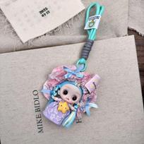 8cm BJD lėlė Mielas Maruko Didelės akys Kawaii veidas Princesės lėlė 1/12 Animacinis lėlė Su judančiais sąnariais Raktų pakabukas Maišelio dekoras Pakabukas Dovana gray