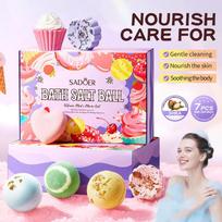 Bath Bomb Lasting Fragrance Aromatherapy Floral Exfoliation Moisturizing Bath Gel Hydrotherapy Salt Bath Ball Seven Piece Set smėlis