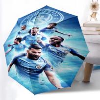 1pc Sturdy 8-Bone Auto Umbrella, Manchester United Manchester City Umbrella, Digital Printed, Foldable Umbrella for On-the-Go Outdoor Use