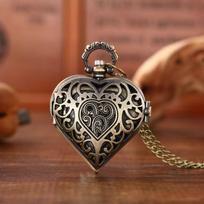 Quartz Necklace Clock Alloy Pendant Watch Exquisite Pocket Watch  Fashion Accessories bronza