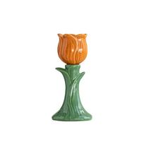 Nordic Style Tulip Candle Holder Handmade Simple Design Flower-shaped Candlestick Geometric Art Creative