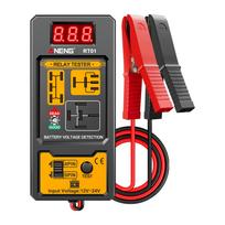 RT01 Relės analizatorius 12V 24V sistemoms Automobilio akumuliatoriaus įtampos testeris su skaitmeniniu ekranu Išmanusis diagnostikos įrankis 4 kontaktų ir 5 kontaktų relėms Obse juoda