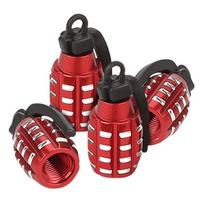 Valve Stem Dust Covers Dust Proof Tyre Rim Stem Cover Auto Wheel Cap Nipple Caps Tire Valve Caps raudona