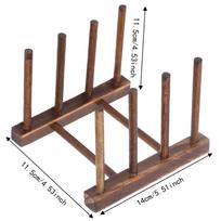 2pcs Brown Color Dish Drying Rack Collapsible Cabinet Organizer Dish Storage Rack  For Kitchen Use 4 Column