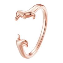 Opening Ring Dachshund Dog Design Adjustable Finger Band Flexible Size Ring Jewelry Versatile Accessory