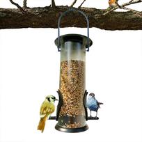 Bird Feeder Hanging Food Dispenser Parrot Food Box for Outdoor Balcony žalia