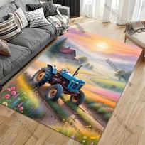Ryto Ūkininko Traktoriaus Rašto Kilimas Kilimas Svetainei Vonios Kilimėlis Kūrybingas Durų Kilimėlis Miegamojo Dekoro Žaidimų Kilimėlis 60x90cm gray