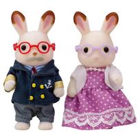 Sylvanian Families Dolls Rabbit Grandpa and ST Mark Certified Ages Toy Dollhouse Sylvanian Families Epoch [Chocolate Grandma] U-68 3+ Co., Ltd. gray