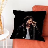 M-Michael Jackson Dangerous Pillow Case Silky Short Plush With Invisible Zipper Dustproof Sofa Cushion Cover For Home Decor Peach skin 18*18(CM)-1Pcs brown