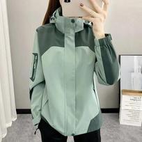 Women's Coat Joker Waterproof Windproof Single Layer Jacket Long Sleeve Zipper Sport Hooded Jackets Outwear S gray
