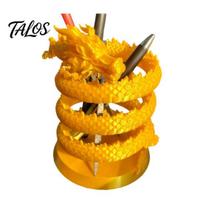 Traditional Chinese Dragon Art Coiled Pen Holder, Style Pencil Decorative Cup for Study Organizer, Stationery Storage Container Office School Supplies įvairiaspalvis