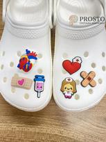 6 Pack Clog Shoe Decorative Accessories for and Sandals One Size gray