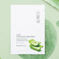 Shingmulwon Aloe Fresh Soothing Mask Sheet 23ml × 10 Sheets – Hydrating & Calming Facial Mask white