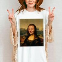 2026 Summer Funny Erling Haaland Mona Lisa Meme T-Shirt  Men's Women's Y2K Short Sleeve Round Neck Loose Shirt L