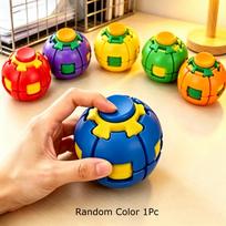 3D Printed Press Spin Fidget Ball One-Click Deform Smooth Rotating Stress Relief Sensory Desk Toy Party Favor Adults Office Use blue