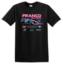 Franco Colapinto Racing Marškinėliai Formula 1 Gerbėjų Marškinėliai Rožinė Mėlyna Dizainas 2023 S black