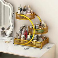 1pc Lightweight Varnished Metal Makeup Storage Rack - No - Installation, Ideal for Vanity Countertop, for Lipstick & Skincare
