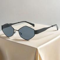 Fashion Hexagon Sunglasses Women  Luxury Brand Design Unique Polygon Sun Glasses Men Vintage Small Frame Eyewear Shades white