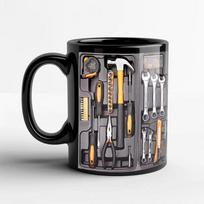 Galutinis mechaniko įrankių dėžės puodelis, 11oz keraminis mechaniko įrankių dėžės kavos puodelis gimtadieniui, Kalėdoms, Padėkos dienai, metinėms gray
