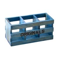 Remote Control Organizer Desktop Organizer Solid Wood Multiuse Pencils Holder for Desk Bedroom NightStand Bedside Game Console mėlyna