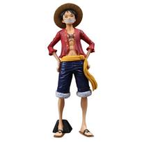 Original One Piece Anime Figure Confident Smiley Luffy Three Form Face Changing Action Figurine Doll PVC Model Plaything Collect Gifts brown