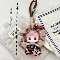 Miela Spice Girls leopardinio rašto suknelė Maruko princesės lėlės žaislinis raktų pakabukas 1/12 BJD lėlės sąnariai judinami kuprinės dekoracija pakabukas dovana gray