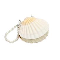 Shell Binder Journal Natural Scallop Shell Notebook with 30 Pages Creative Portable Beach Shell Diary Gift for Shell Lovers A white