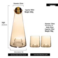 Nordic Style Glass Pitcher & Cup Set for Home - Light Luxury Cold Water & Juice Server 270-1180ml white