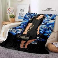 Lana Del Rey Retro Printing Blanket Fashion Warm Blanket T Flange Blanket Home Travel Blanket Bed Linings Birthday Gift Size: 75*100cm, Weight: 280 GSM black