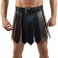 Medieval Armor Skirt Spartan Warrior PU Leather Viking Belt Adjustable Roman Gladiator Tassel Skirt Cosplay Costume Accessory black