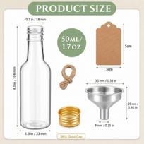 10/30/50/100 vnt. Plastikinių alkoholinių gėrimų buteliukų rinkinys Mini 1,7 uncijos Skaidrus sulčių buteliukas Cerealų Sidabriniai/Auksiniai kamšteliai Buteliukas Šventės Dekoratyviniai buteliukai 5pcs