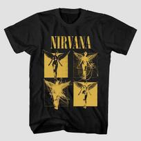 Men's Nirvana Short Sleeve Graphic T-Shirt - Black L yellow