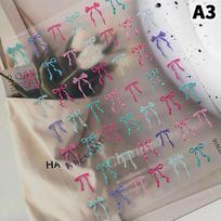 5D Sweet Bow Wave Point Nail Sticker Kawaii Long Ribbon Bowknot Self Adhesive Nail Art Stickers Reliefs Decoration Decals Diy gray