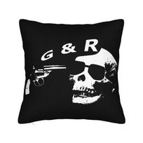 Rock Music Band G-Guns N Roses Pillowcase Soft Polyester Cushion Cover Decoration Pillow Case Cover Home Square 18'' Peach skin 18*18(CM)-1Pcs white