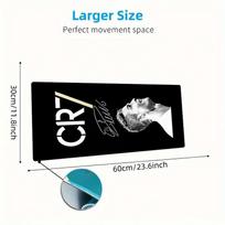 Cristiano Ronaldo Mouse Pad, Large Gaming Desk Mat, Non-slip XXL Mousepad for Laptop & Tablet, Mini PC Playmat with Stitched Edges 30cmx60cm(11.8x23.6inch)