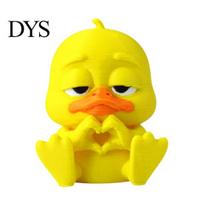 Desktop Ornament for Office 3D Printed Yellow Duck Figurine, Funny Statue with Vivid Expressions, Handmade Gift Cute Miniature Ornaments Home D yellow