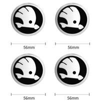 4 vnt. 56/60/65/68 mm automobilio ratų centrinių dangtelių lipdukai Apdangalai Aksesuarai Skoda Rapid Scala Kodiaq Fabia Kamiq Karoq Octavia 3 black