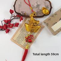 2027 Year of Goat Hanging Ornament Traditional Red Tassel Lucky Feng Shui Decor for Home Office Spring Festival Gift Decor A brown